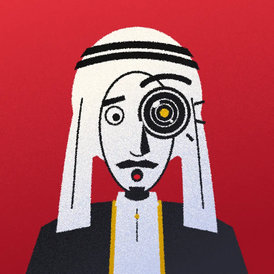 The original lens-eye character in a ghutra